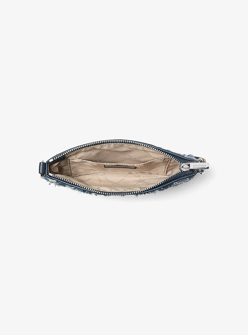 Jet Set Travel Small Patchwork Denim Convertible Wristlet Washed Denim Washed Denim