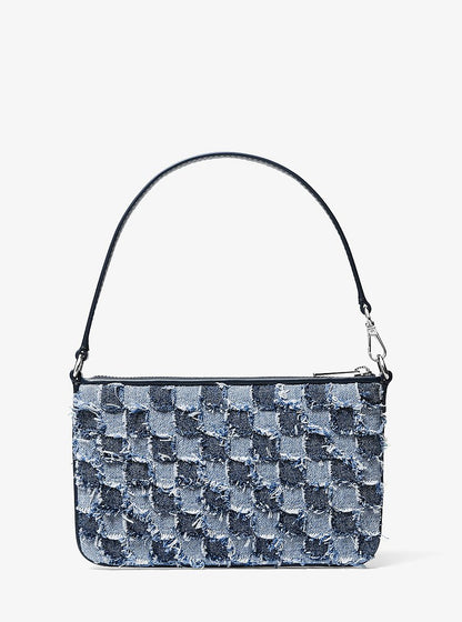 Jet Set Travel Small Patchwork Denim Convertible Wristlet Washed Denim Washed Denim
