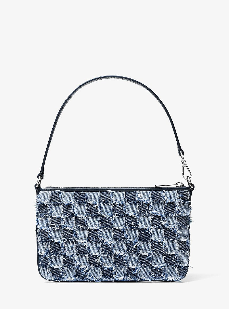 Jet Set Travel Small Patchwork Denim Convertible Wristlet Washed Denim Washed Denim