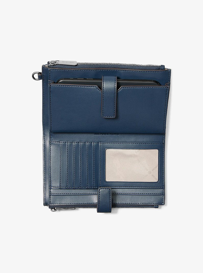 Jet Set Travel Embellished Denim Wristlet Washed Denim Washed Denim