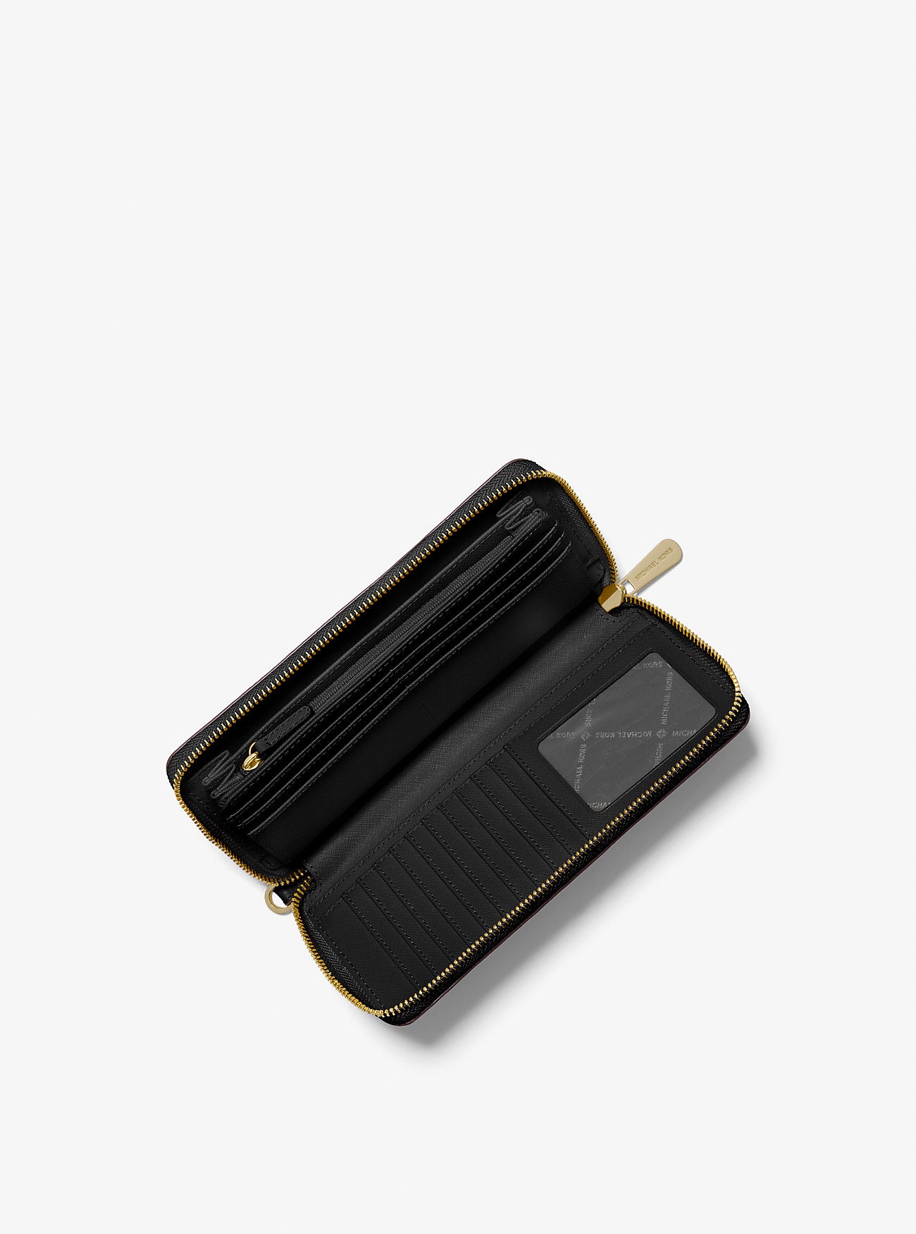 Jet Set Travel Large Pebbled Leather Wristlet Black Black