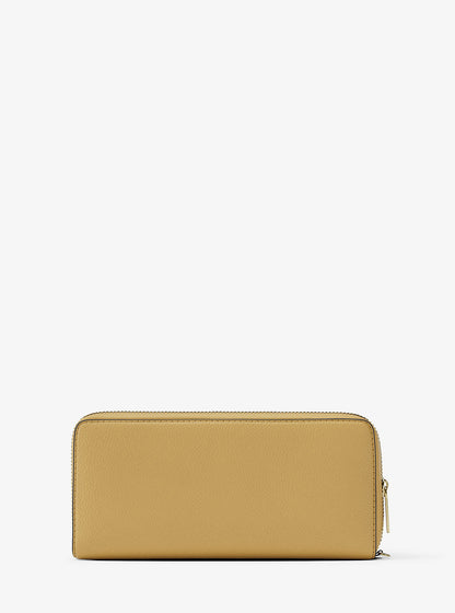 Jet Set Travel Large Pebbled Leather Wristlet Honey Honey