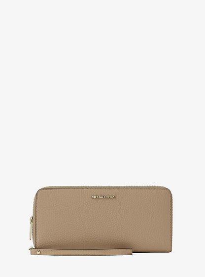 Jet Set Travel Large Pebbled Leather Wristlet Camel Camel