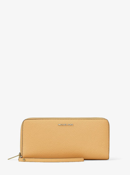 Jet Set Travel Large Pebbled Leather Wristlet Honeywheat Honeywheat