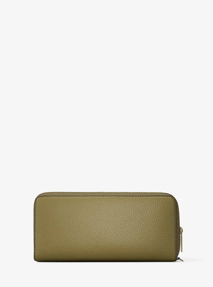 Jet Set Travel Large Pebbled Leather Wristlet Oregano Oregano