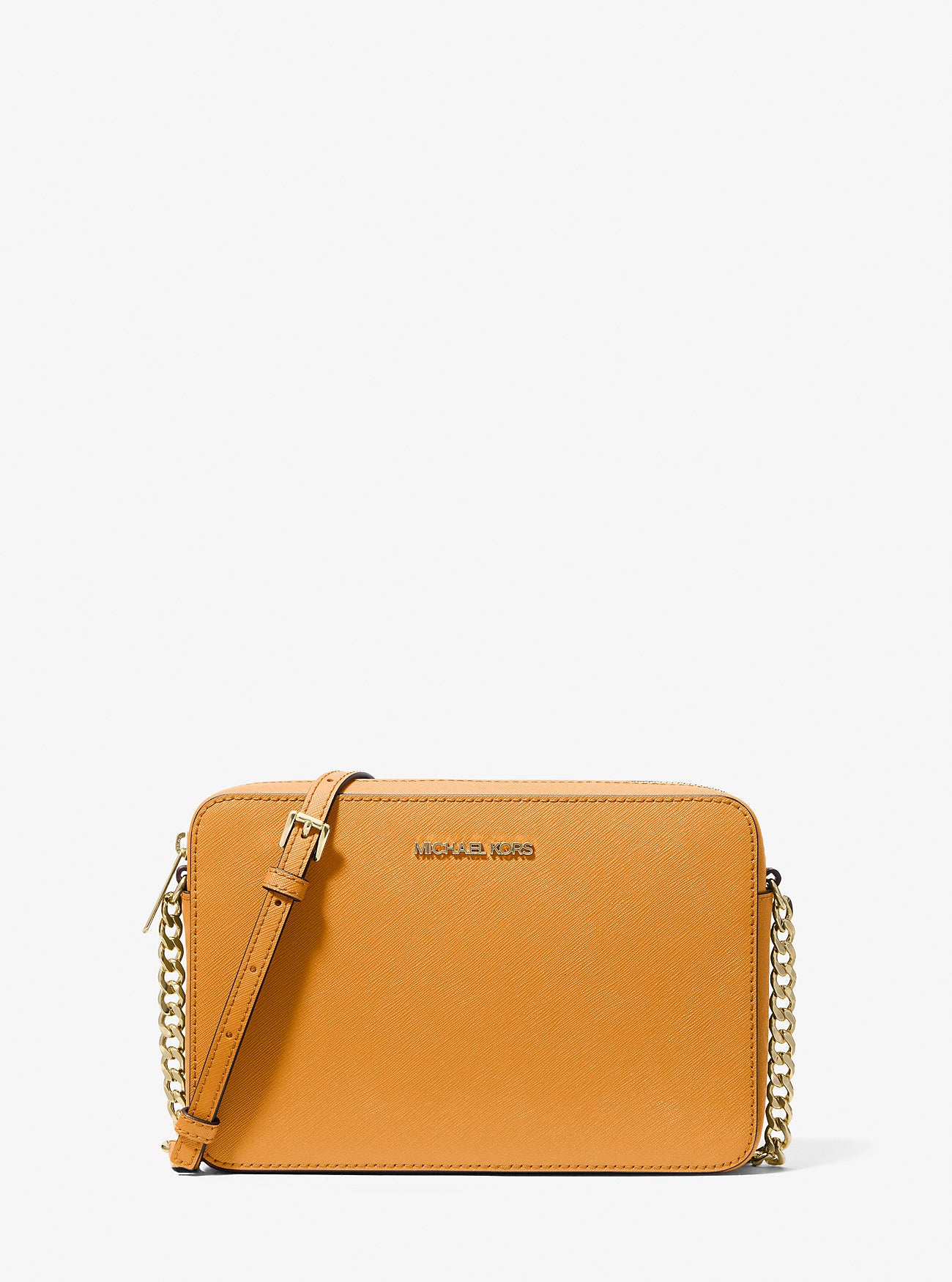 Jet Set Large Saffiano Leather Crossbody Bag Pop Orange Pop Orange