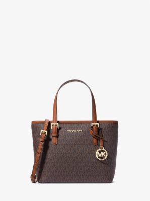 Jet Set Travel Extra-Small Logo Top-Zip Tote Bag Brown Brown