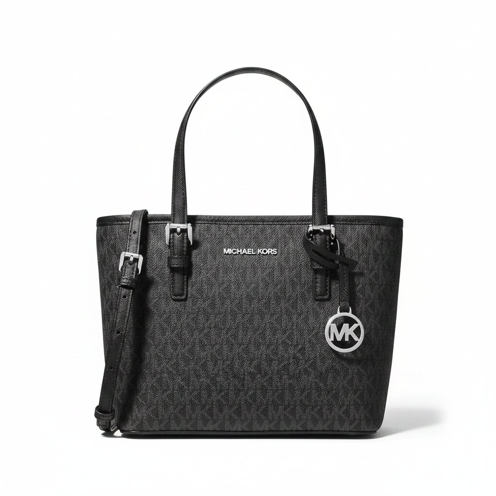 Jet Set Travel Extra-Small Logo Top-Zip Tote Bag Black Black