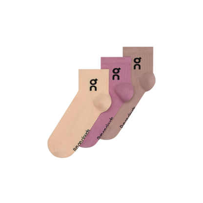 On Logo Sock Mid 3P Sherbet | Rhodonite