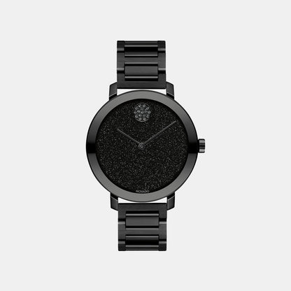 Movado Bold Evolution Women Quartz Black Dial Analog Stainless Steel Watch 3600734