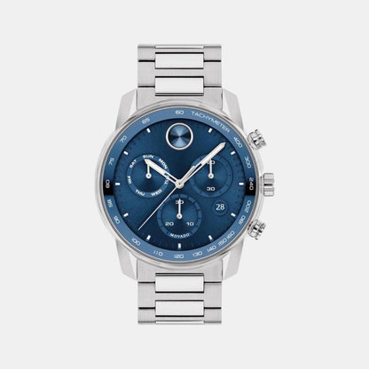 Movado Bold Verso Men Quartz Blue Dial Chronograph Stainless Steel Watch 3600740
