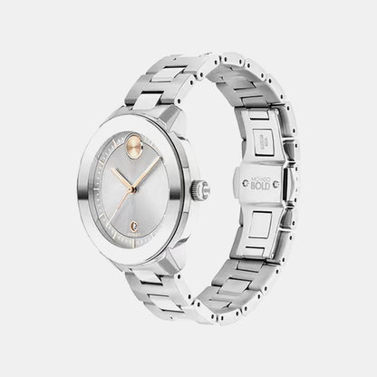 Movado Bold Verso Women Quartz Silver Dial Analog Stainless Steel Watch 3600747