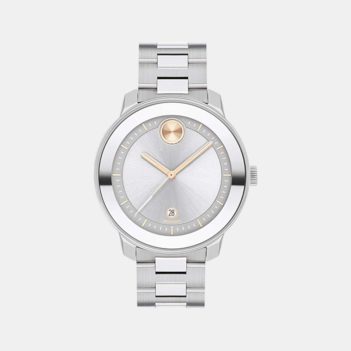 Movado Bold Verso Women Quartz Silver Dial Analog Stainless Steel Watch 3600747