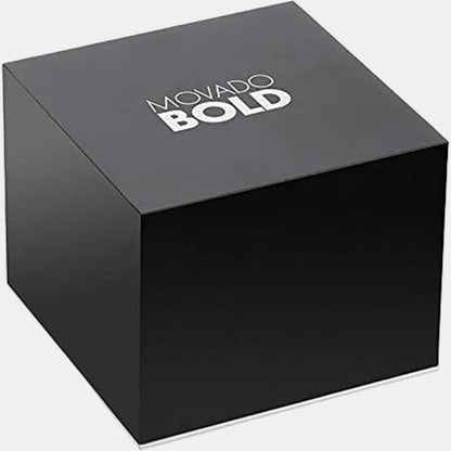 Movado Bold Evolution Men Quartz Black Dial Analog Stainless Steel Watch 3600752