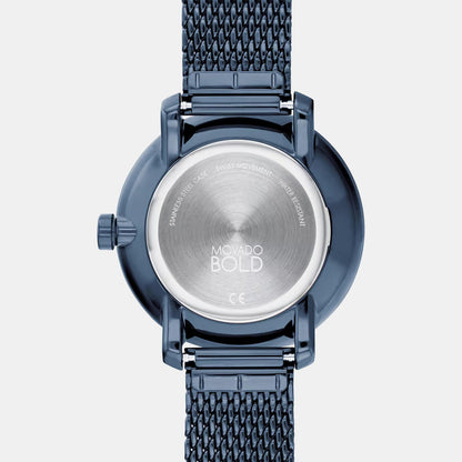 Movado Bold Women Quartz Blue Dial Analog Mesh Watch 3600780