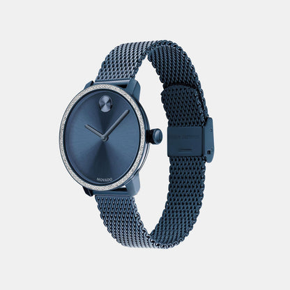 Movado Bold Women Quartz Blue Dial Analog Mesh Watch 3600780