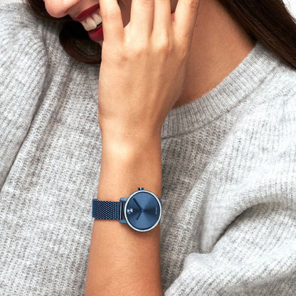 Movado Bold Women Quartz Blue Dial Analog Mesh Watch 3600780