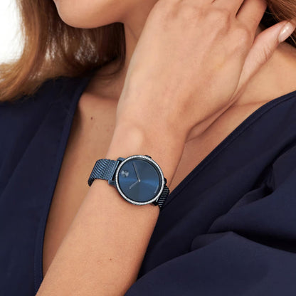 Movado Bold Women Quartz Blue Dial Analog Mesh Watch 3600780