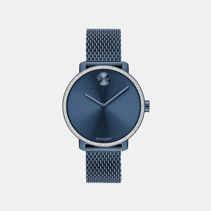 Movado Bold Women Quartz Blue Dial Analog Mesh Watch 3600780