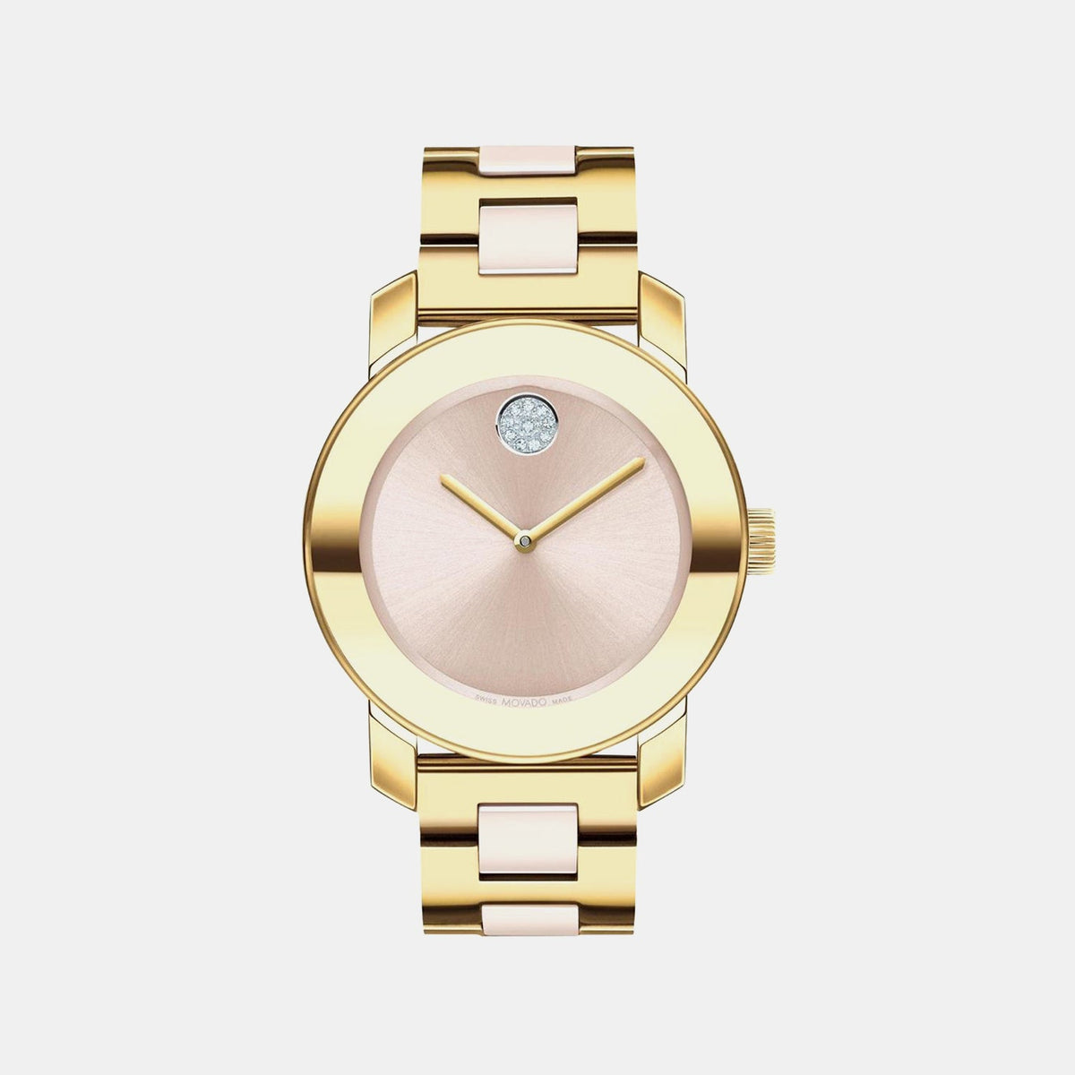 Movado Bold Iconic Women Quartz Beige Dial Analog Stainless Steel Watch 3600800