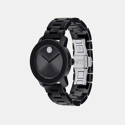 Movado Bold Women Quartz Black Dial Analog Ceramic Watch 3600803