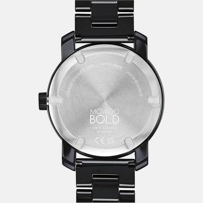 Movado Bold Women Quartz Black Dial Analog Ceramic Watch 3600803