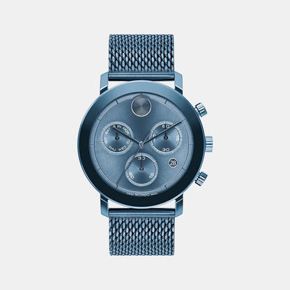 Movado Bold Evolution Men Quartz Blue Dial Chronograph Stainless Steel Watch 3600809