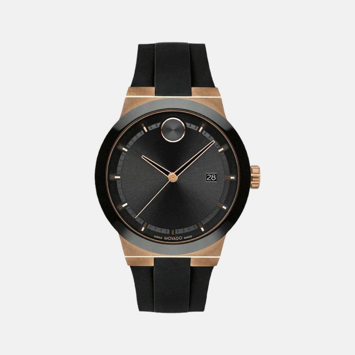 Movado Bold Fusion Men Quartz Black Dial Analog Stainless Steel Watch 3600851