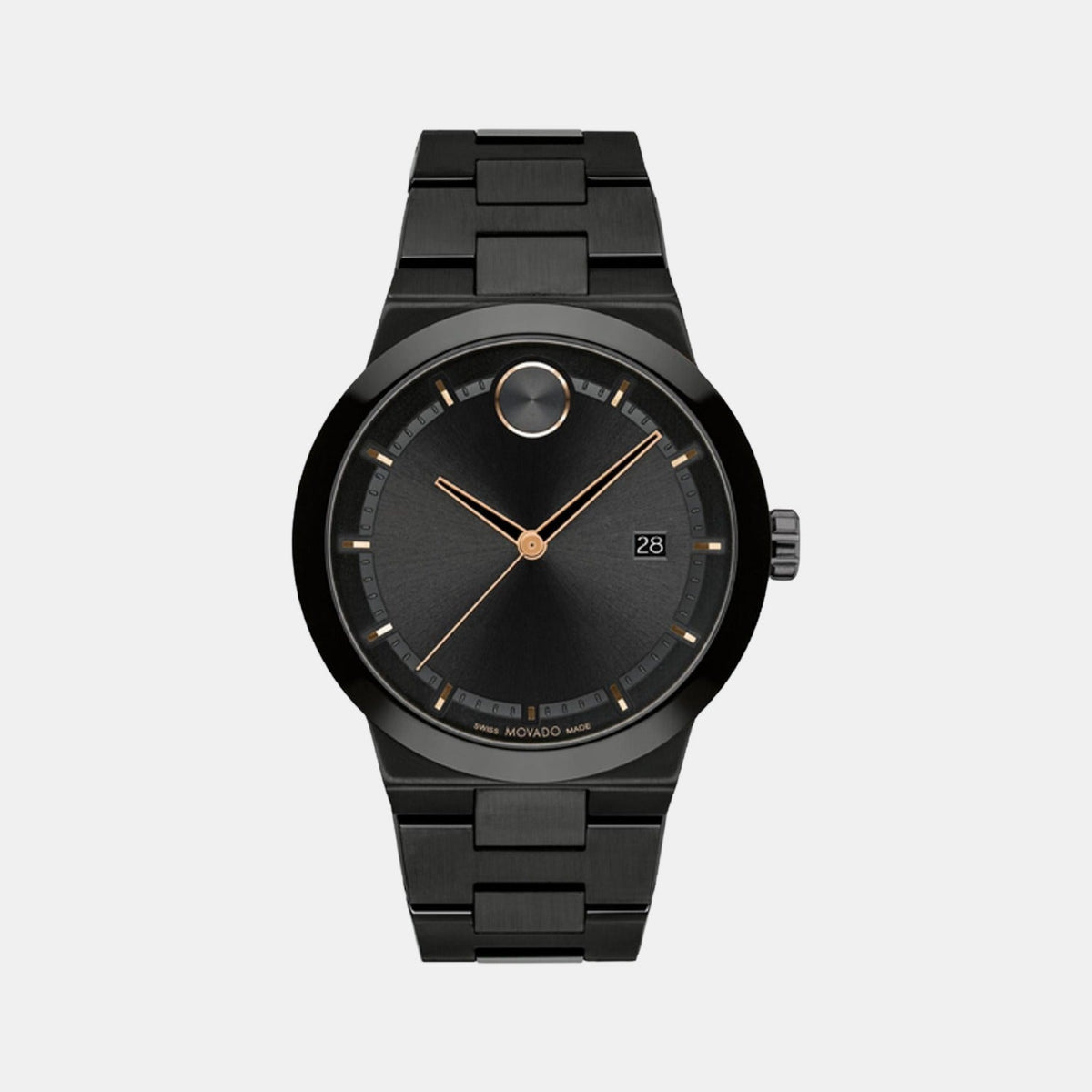 Movado Bold Fusion Men Quartz Black Dial Analog Stainless Steel Watch 3600853