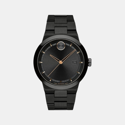 Movado Bold Fusion Men Quartz Black Dial Analog Stainless Steel Watch 3600853