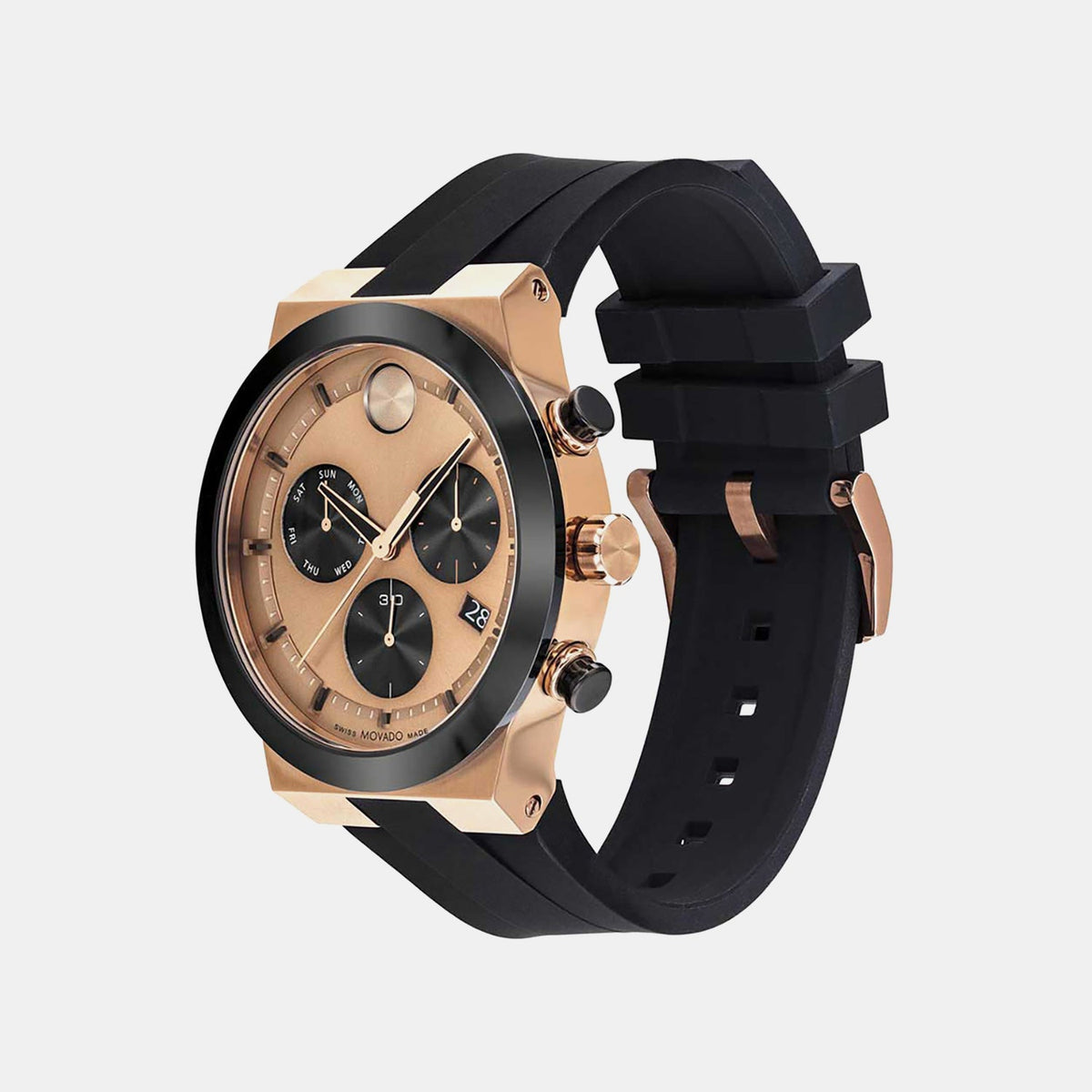 Movado Bold Fusion Men Quartz Rose Gold Dial Chronograph Stainless Steel Watch 3600854