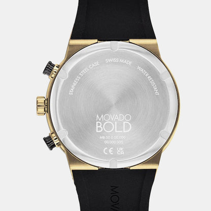Movado Bold Fusion Men Quartz Black Dial Chronograph Silicone Watch 3600855