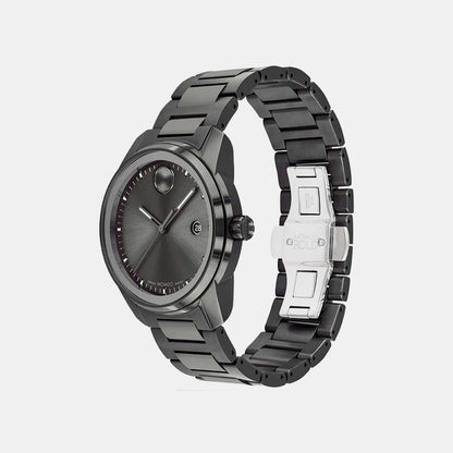 Movado Bold Verso Men Quartz Grey Dial Analog Stainless Steel Watch 3600860