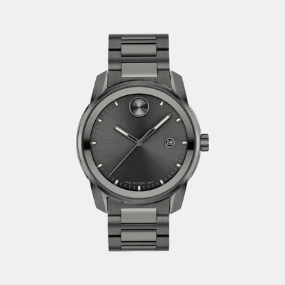 Movado Bold Verso Men Quartz Grey Dial Analog Stainless Steel Watch 3600860