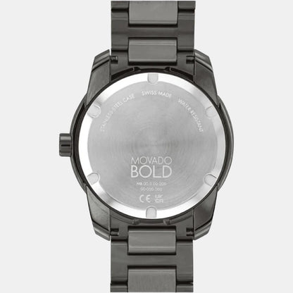 Movado Bold Verso Men Quartz Grey Dial Analog Stainless Steel Watch 3600860