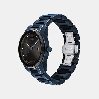Movado Bold Verso Men Quartz Black Dial Analog Ceramic Watch 3600864