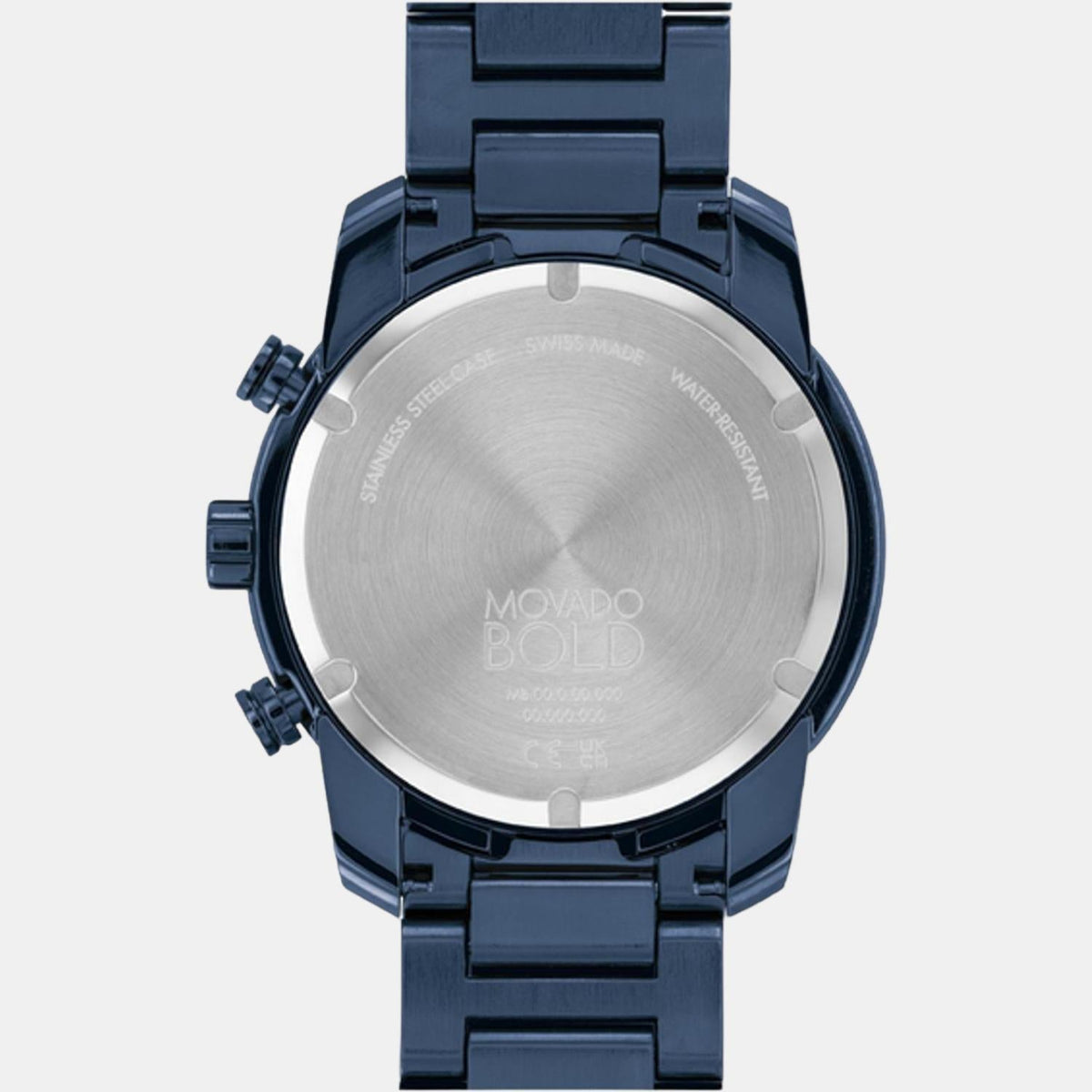 Movado Bold Verso Men Quartz Blue Dial Chronograph Stainless Steel Watch 3600868