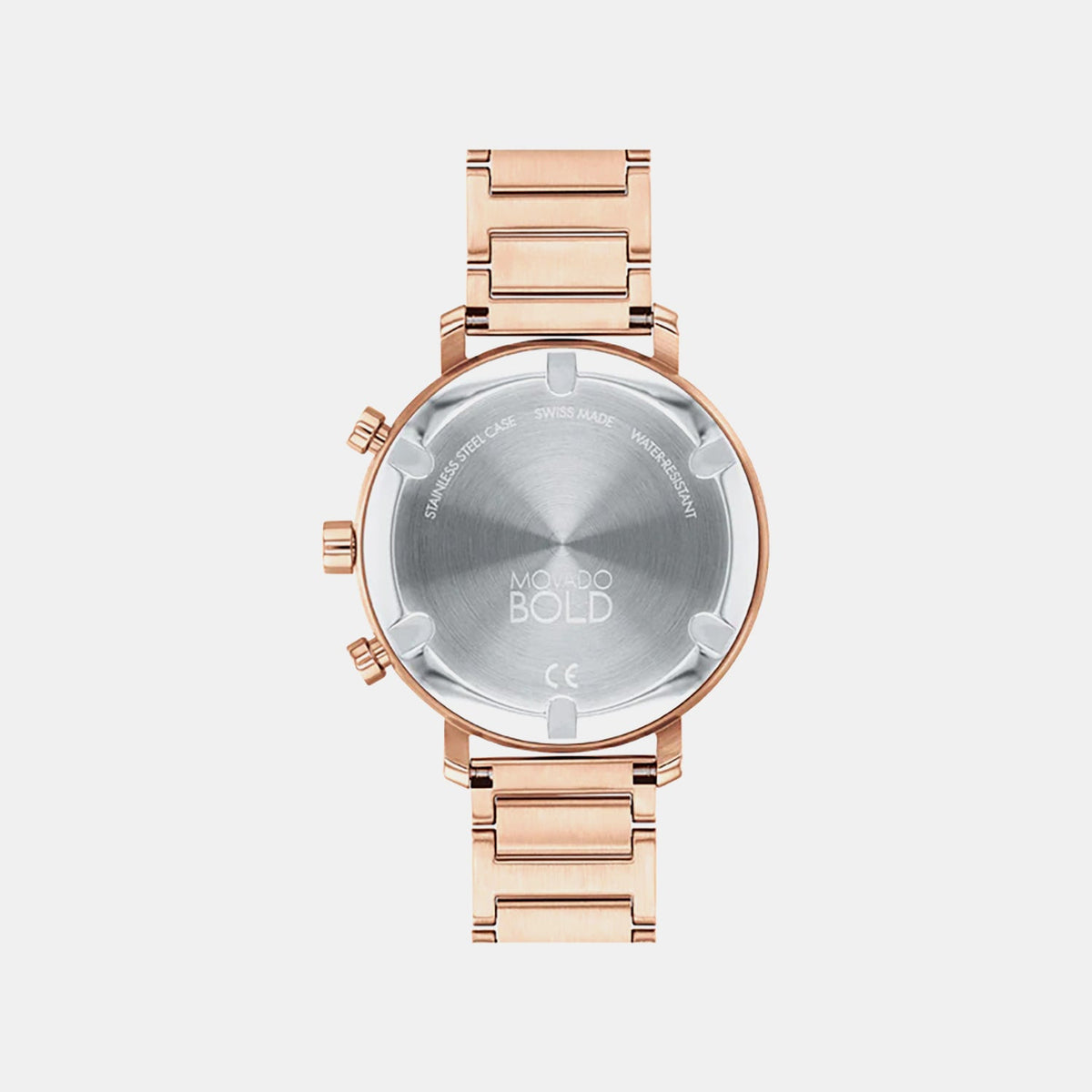 Movado Bold Evolution Women Quartz Rose Gold Dial Chronograph Stainless Steel Watch 3600886