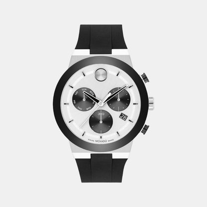 Movado Bold Fusion Men Quartz Silver Dial Chronograph Stainless Steel Watch 3600894
