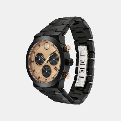 Movado Bold Fusion Men Quartz Bronze Dial Chronograph Stainless Steel Watch 3600897