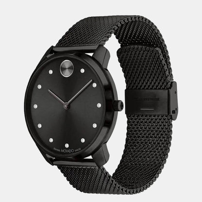 Movado Bold Men Quartz Black Dial Analog Mesh Watch 3600904