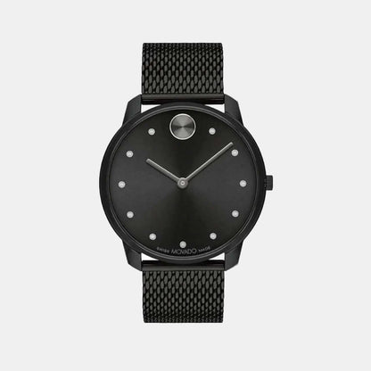 Movado Bold Men Quartz Black Dial Analog Mesh Watch 3600904