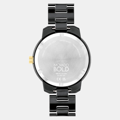 Movado Bold Verso Women Quartz Black Dial Analog Ceramic Watch 3600936