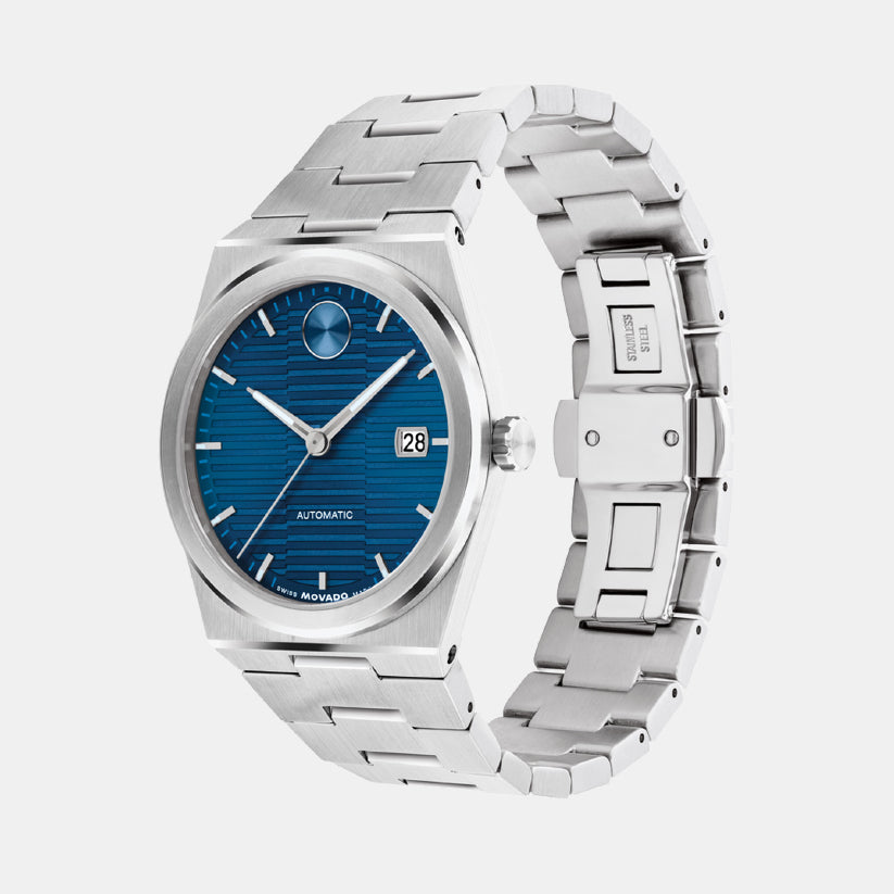 Movado Bold Quest Men Automatic Blue Dial Analog Stainless Steel Watch 3600940