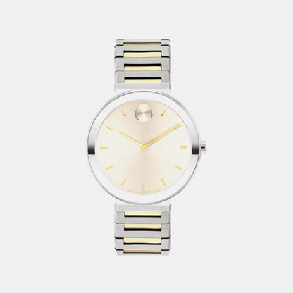Movado Bold Horizon Women Quartz Taupe Dial Analog Stainless Steel Watch 3601091