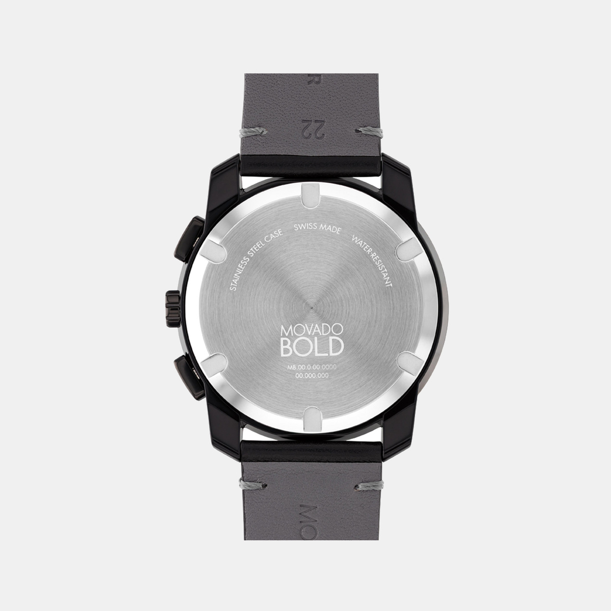 Movado Bold TR90 Men Quartz Black Dial Chronograph Stainless Steel Watch 3601092