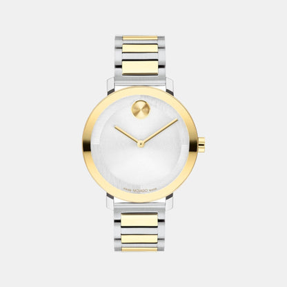 Movado Bold Evolution Women Quartz Silver Dial Analog Stainless Steel Watch 3601105