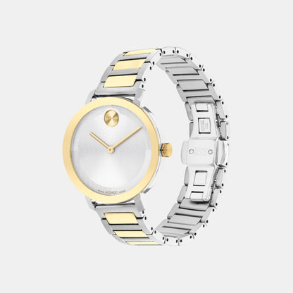 Movado Bold Evolution Women Quartz Silver Dial Analog Stainless Steel Watch 3601105