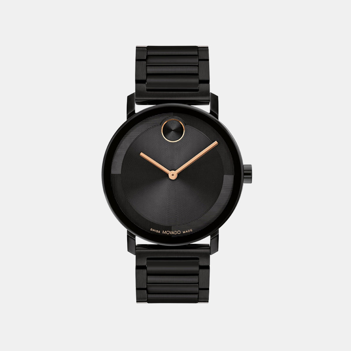 Movado Bold Evolution Men Quartz Black Dial Analog Stainless Steel Watch 3601112