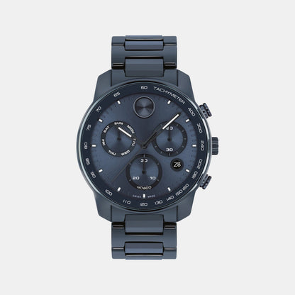 Movado Bold Verso Men Quartz Blue Dial Chronograph Ceramic Watch 3601117